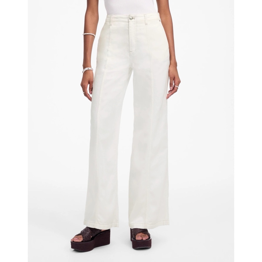 Madewell Wide Sweep Trousers Airy Denim Edition in Tile White Size 27